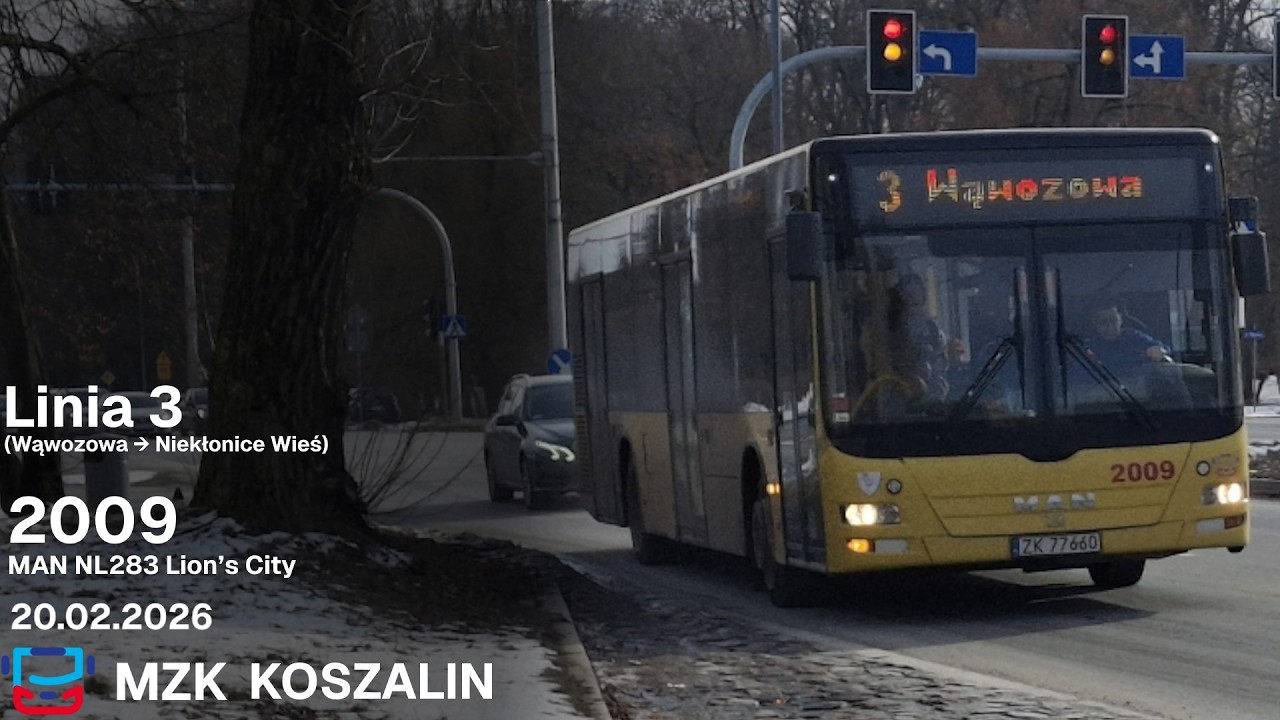 MZK KOSZALIN » Przejazd autobusem (#2009 - MAN NL283 Lion’s City)