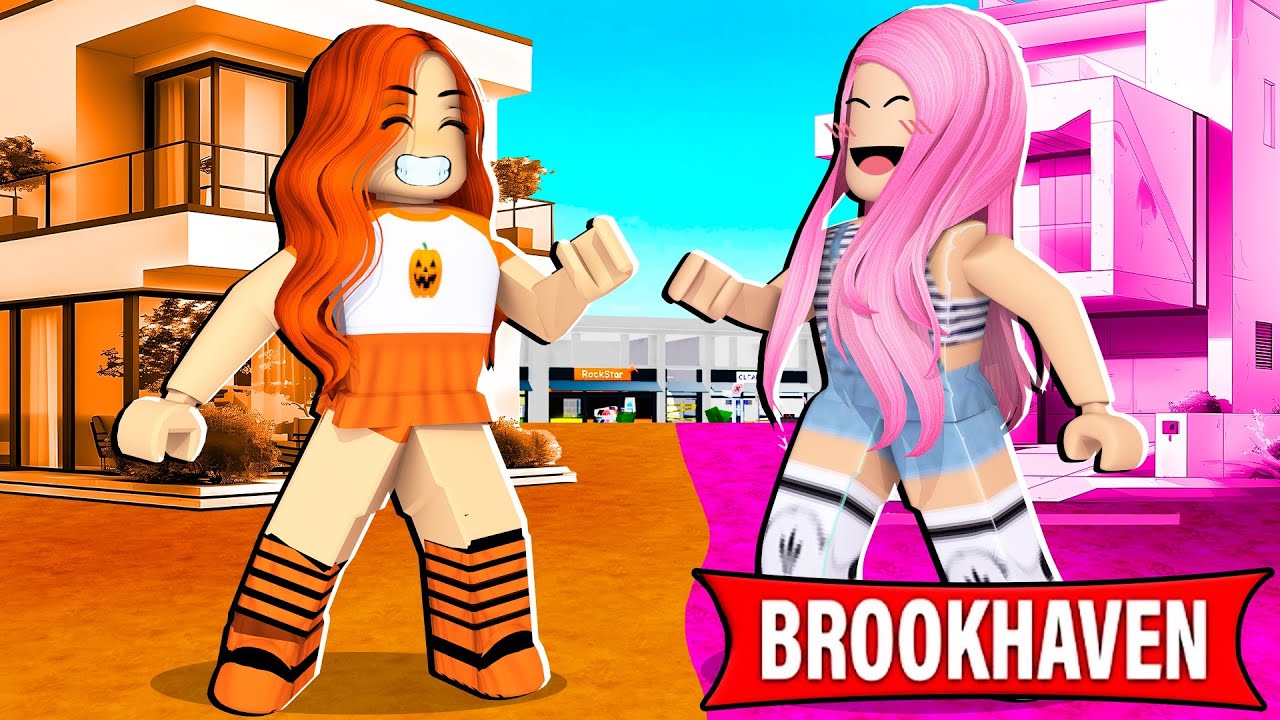 BATALHA DE CORES NO BROOKHAVEN (Laranja vs Rosa) @maffiblox