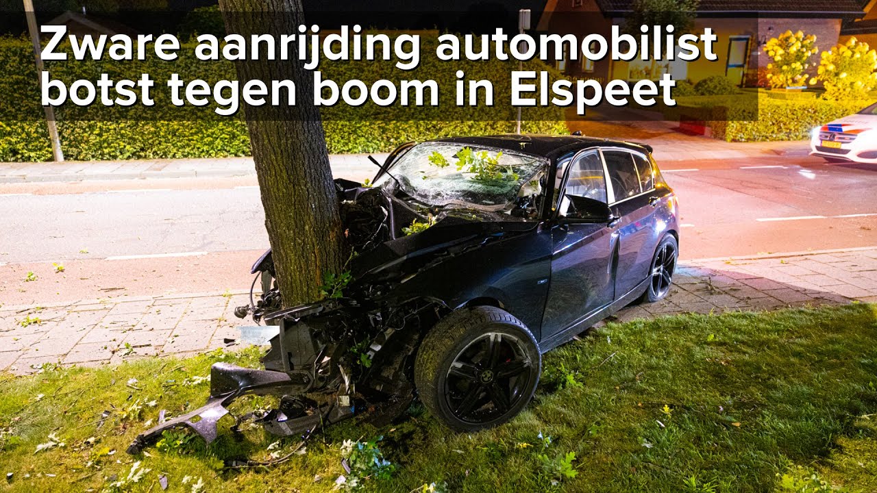 Automobilist gewond bij zware aanrijding met boom Staverdenseweg Elspeet - &copy;StefanVerkerk.nl