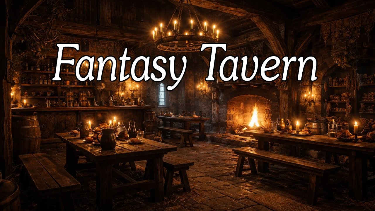 Medieval Fantasy Tavern | D&D Peaceful Fantasy Tavern Music Like Skyrim & Witcher