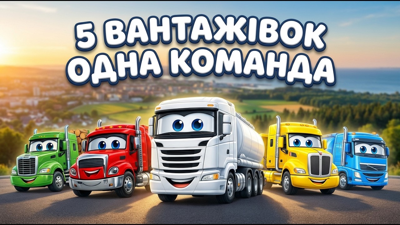 5 Вантажівок — Одна Команда 🚚 | Веселий мультфільм для дітей | YouTube Kids