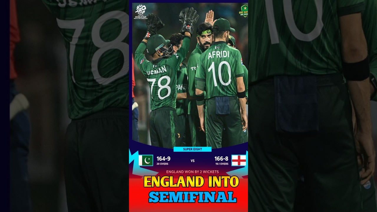 England Ne Pakistan Ko Hara Kar Semifinal Ke Liye Qualify Kar Liya
