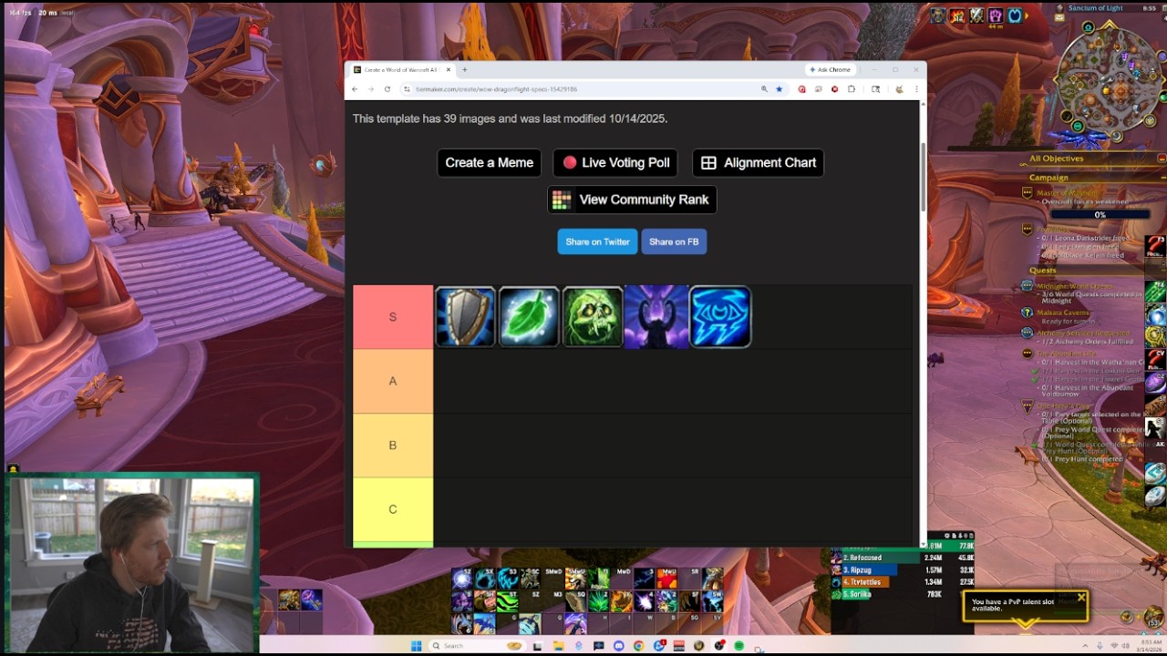 Vibes Based Tier List for M+ DPS