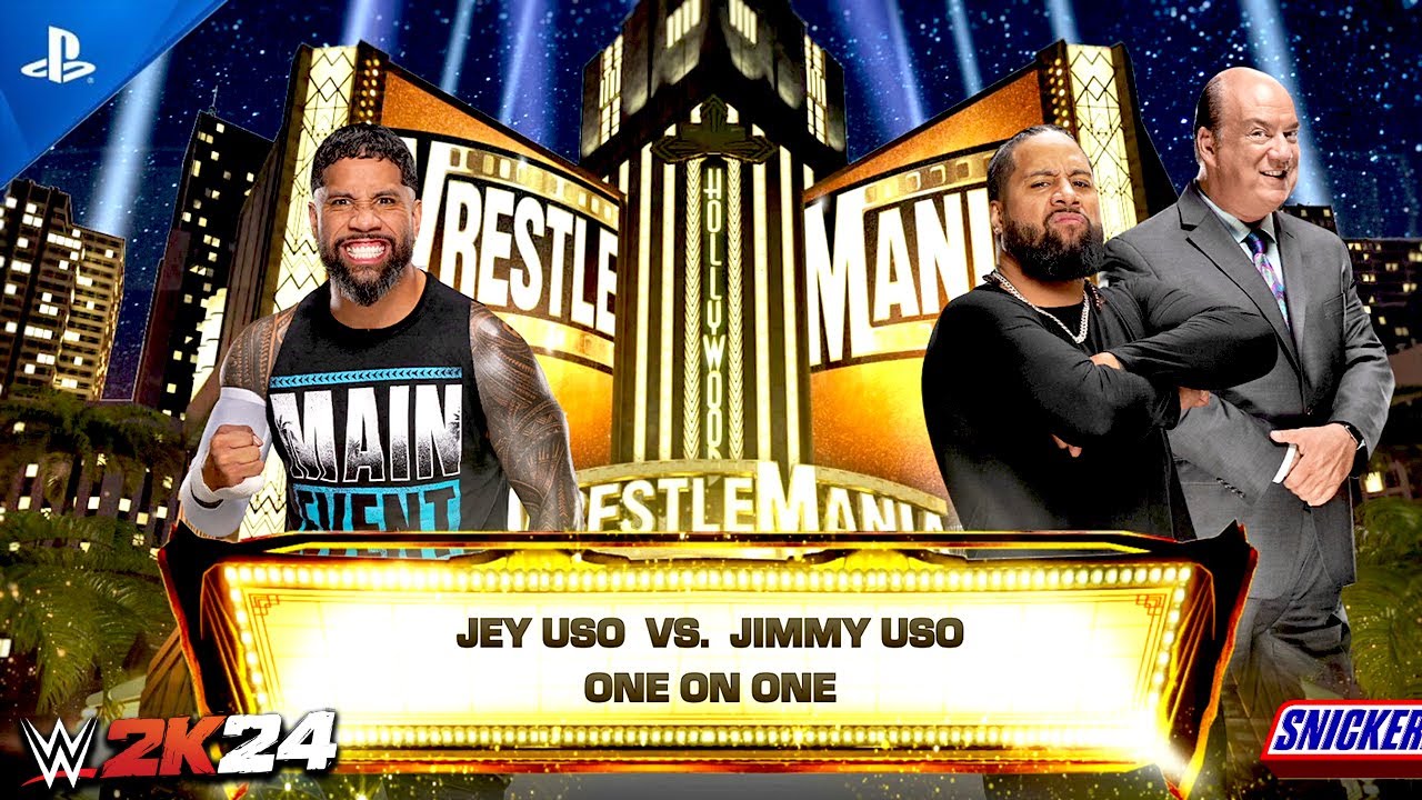 WWE 2K24 — Джей Усо против Джимми Усо — матч WrestleMania | 4K PS5