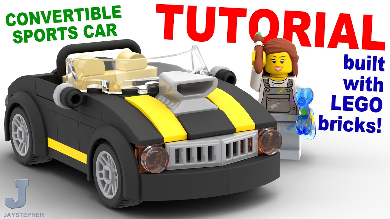 How To Make A Convertible Sports Car Scaled For LEGO Minifigures Tutorial