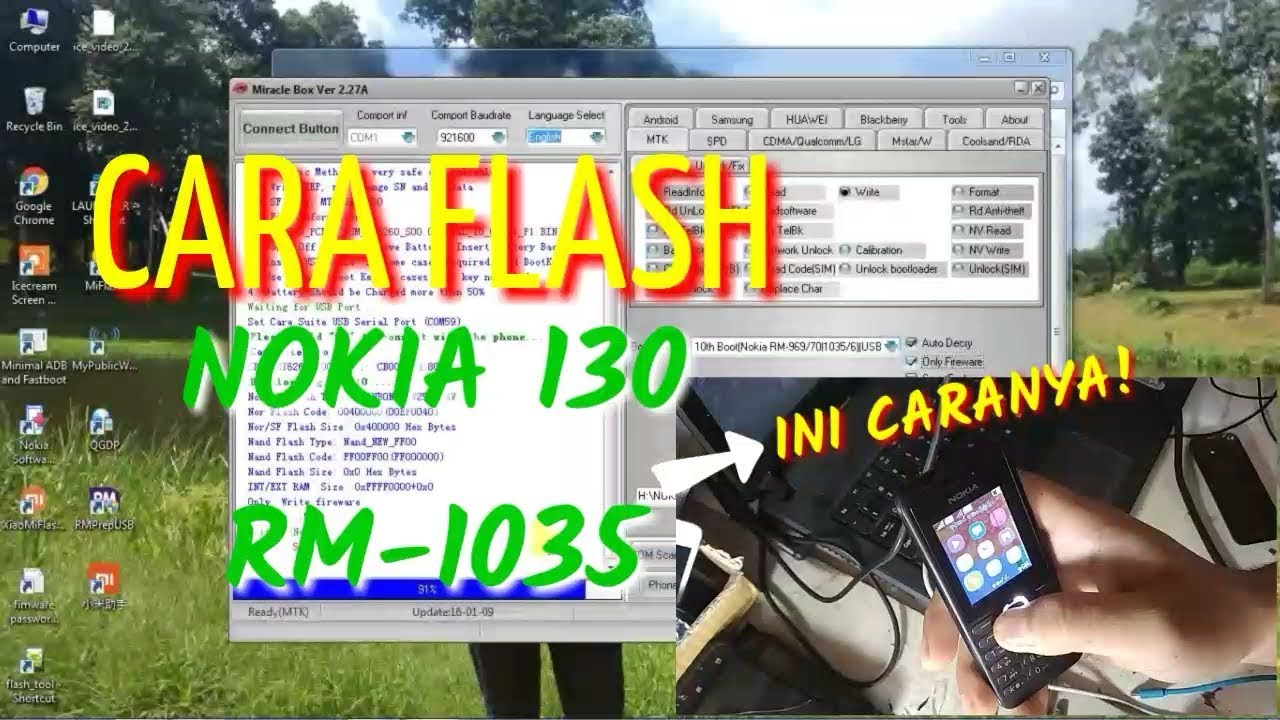 CARA FLASH NOKIA 130 RM-1035 TANPA BOX