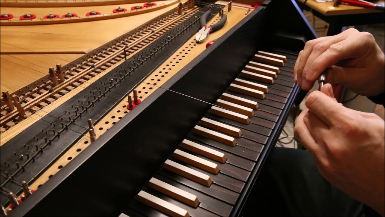 My first attempts at harpsichord stringing
