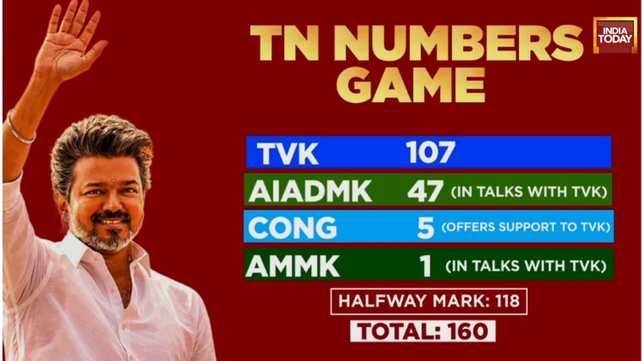 TN CM Race: TVK Needs 10 Seats For Majority As Cong Demands Cabinet Berths And AIADMK Mulls Support