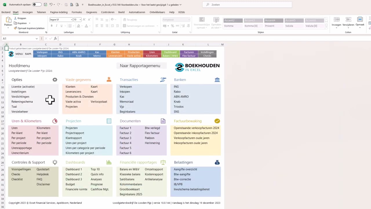 Boekhouden in Excel 10.0 - demonstratievideo