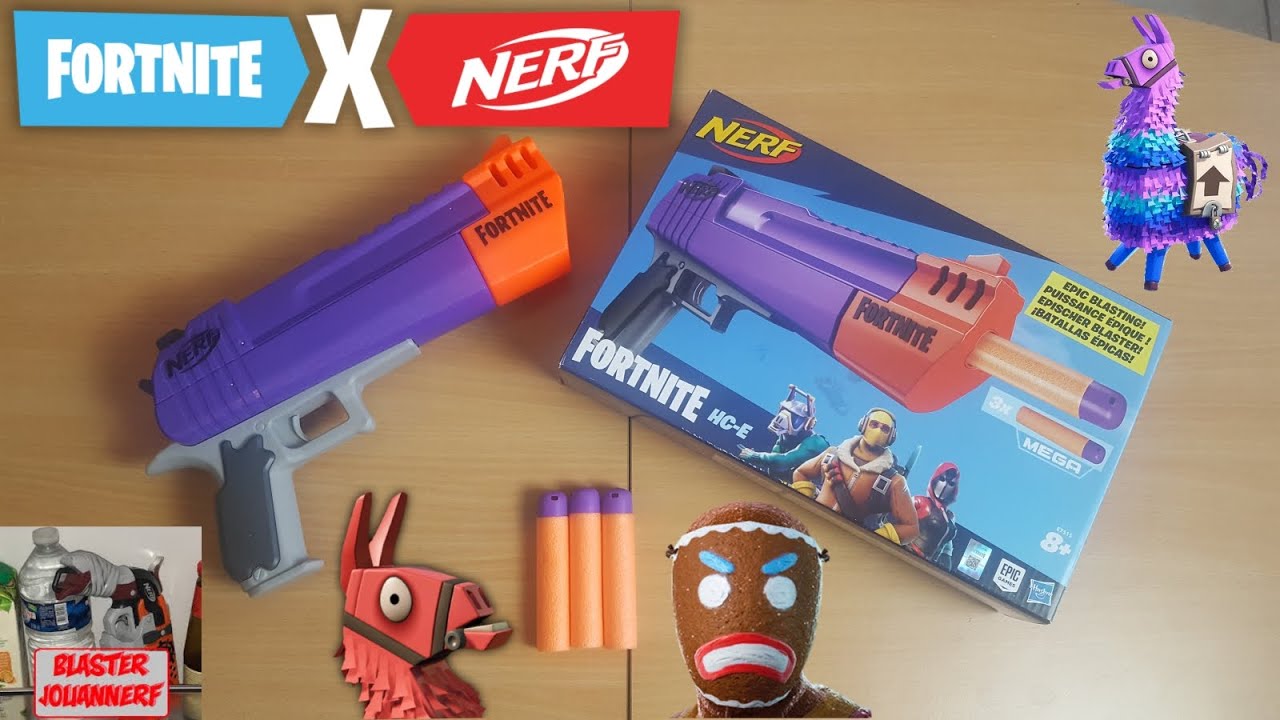 NERF MEGA FORTNITE HC-E ( pistolet bourlingueur ) test et présentation en français fr