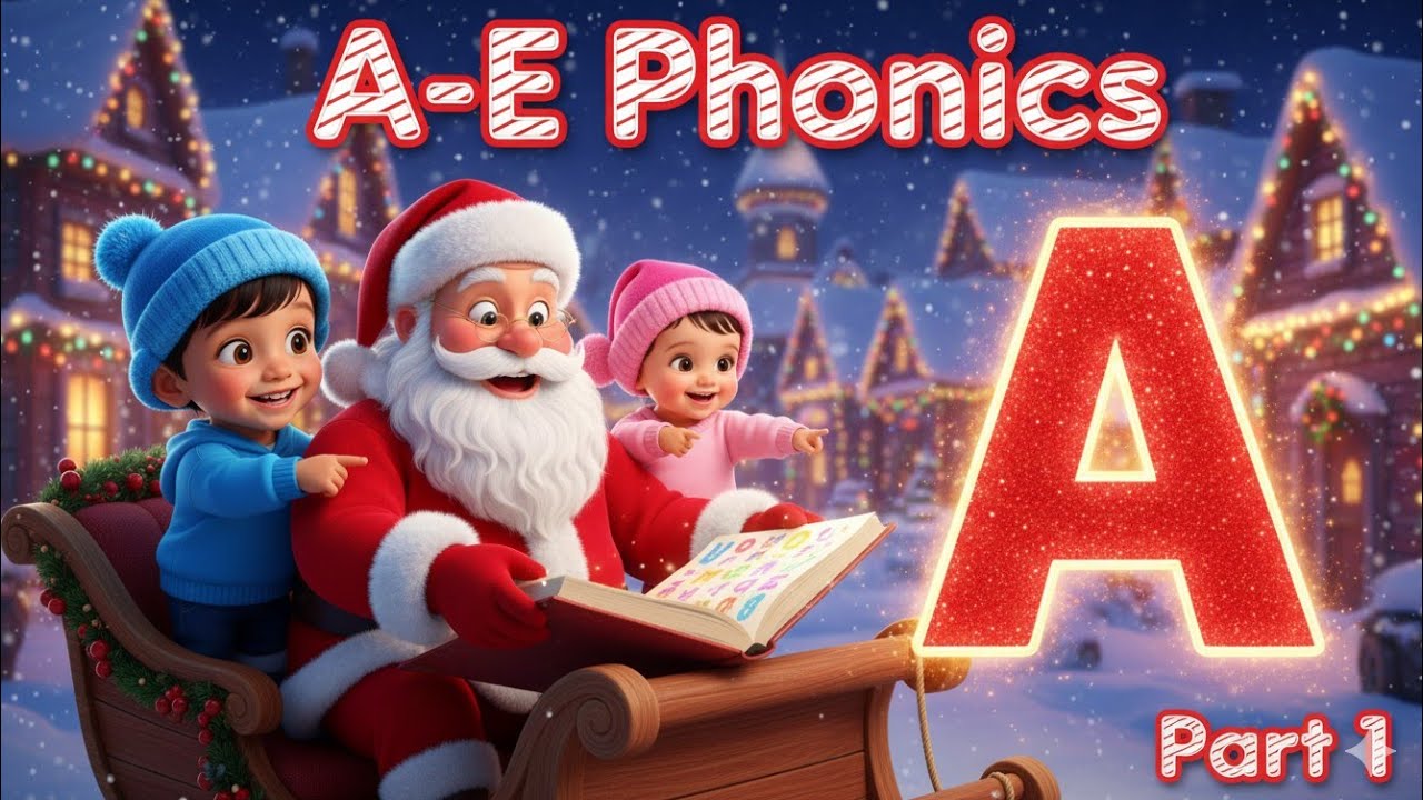 3D Animated 🎄 NEW! ABC Phonics Song (Part 1) | Letter Sounds A-E | Christmas Alphabet Song for Kids 