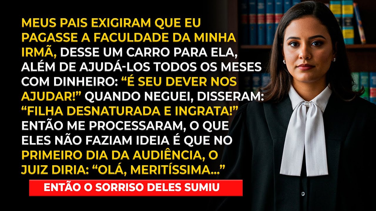 Meus pais exigiram que eu os bancasse, neguei, então me processaram - o sorriso sumiu quando o juiz
