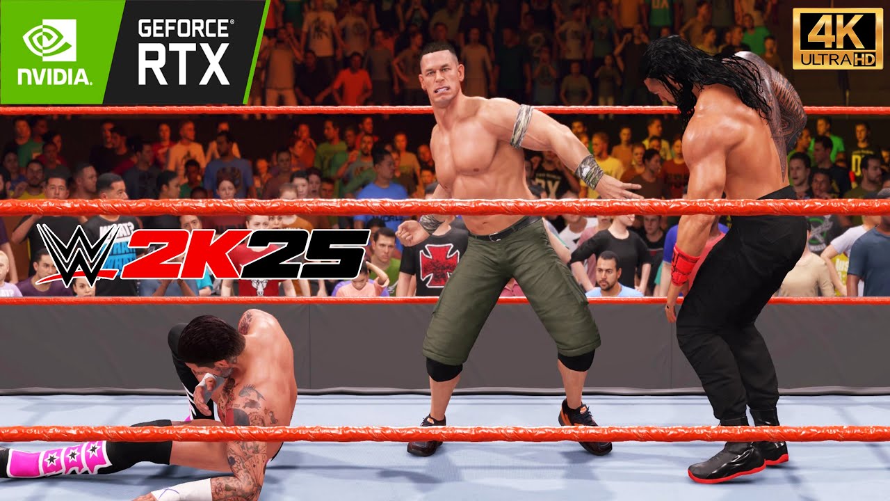 WWE 2K25 : John Cena vs Roman Reigns vs CM Punk Someone Got DESTROYED 😱 (4K60fps)