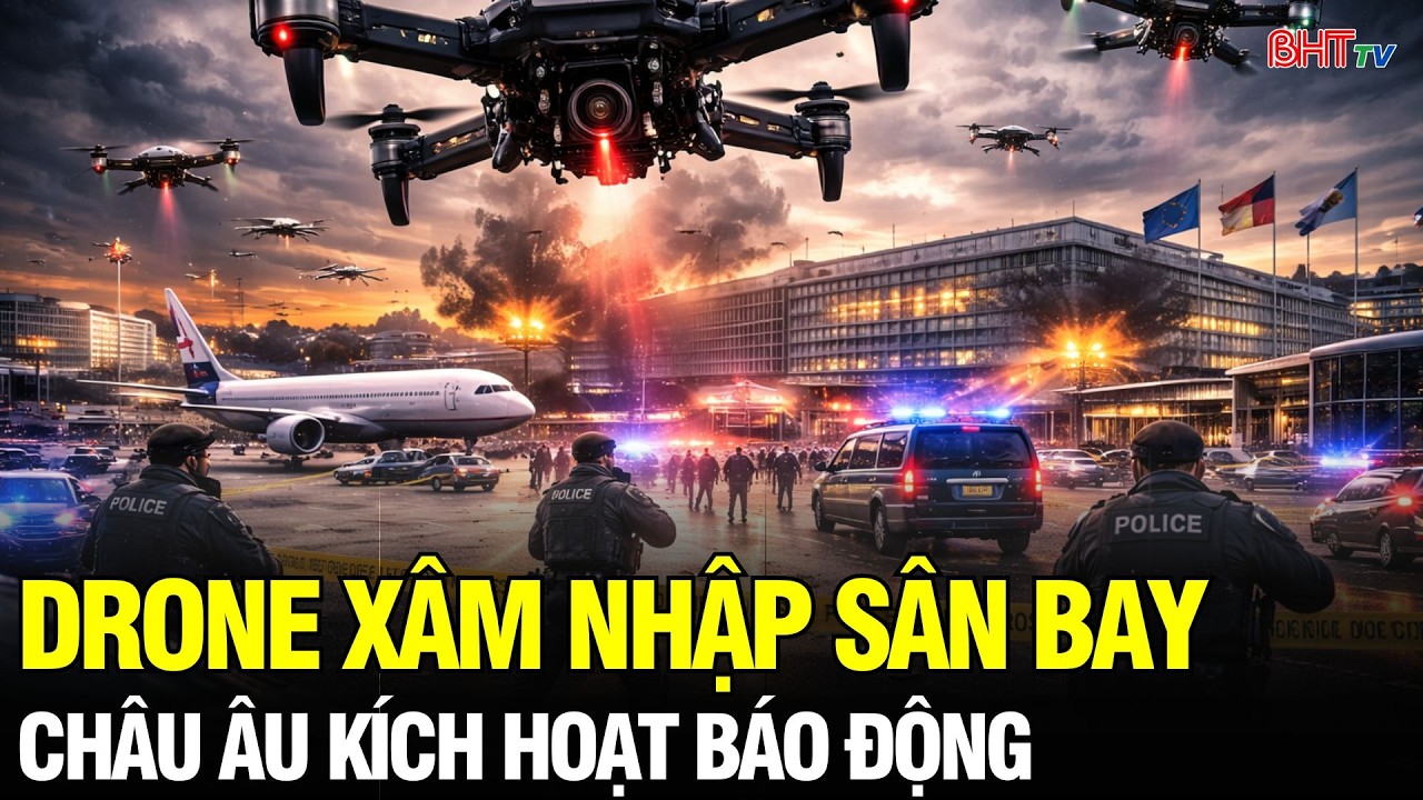 Tin NÓNG: Drone xâm nhập sân bay châu Âu tăng vọt, EU kích hoạt kế hoạch an ninh khẩn cấp