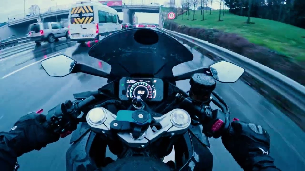 Kaskın İçinden | CF Moto 450 SR Yağmurlu Sabah Sürüşü | Egzoz Sesi | 4K