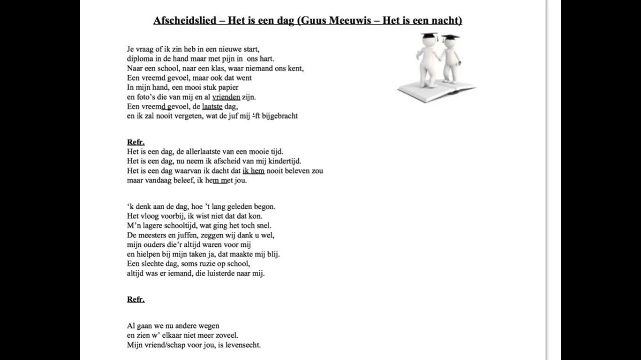 Afscheidslied 6de leerjaar