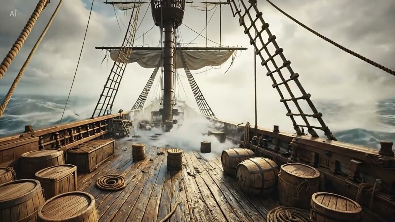 🔴 LIVE | Relaxing Sea Ambience – Old Ship at Sea