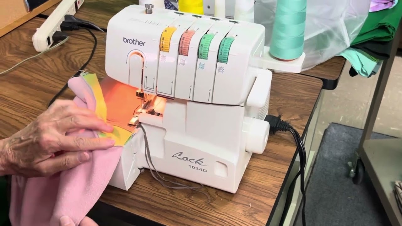 Serging the underarm seam of a raglan shirt for We Sew Love.