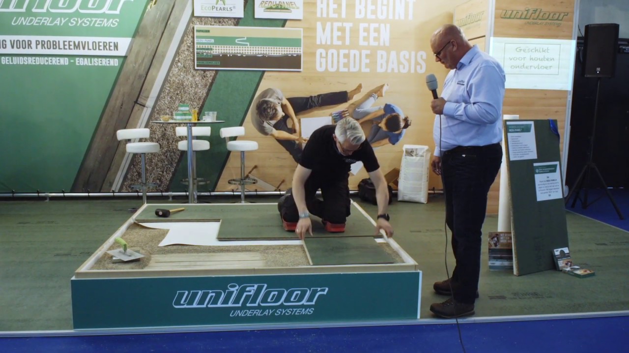 REDU-PANEL® van Unifloor voor het egaliseren van een houten draagvloerconstructie.