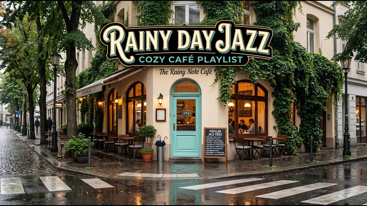 🎬 Cozy Rainy Caf&eacute; Jazz 🌧️☕ | Soft Music & Warm Vibes