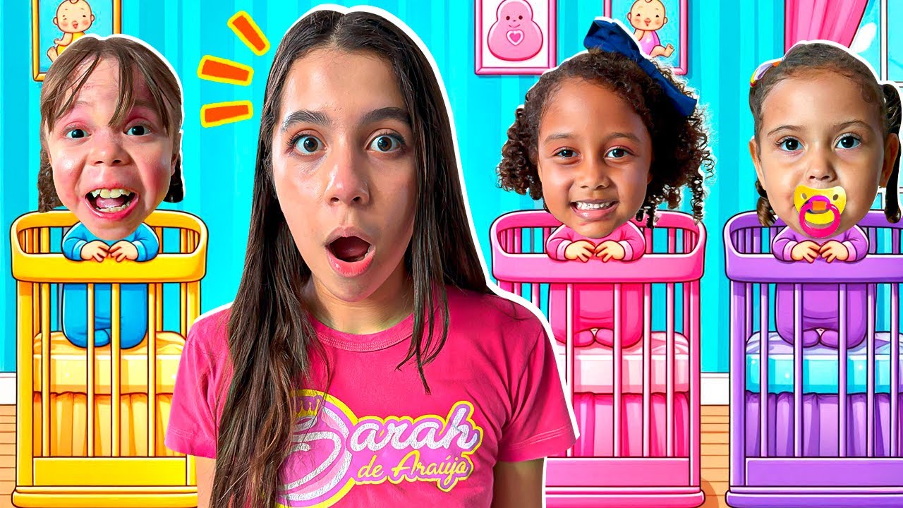 SARAH finge brincar de BAB&Aacute; POR UM DIA de SUAS AMIGAS | Pretend Play nanny funny story for kids