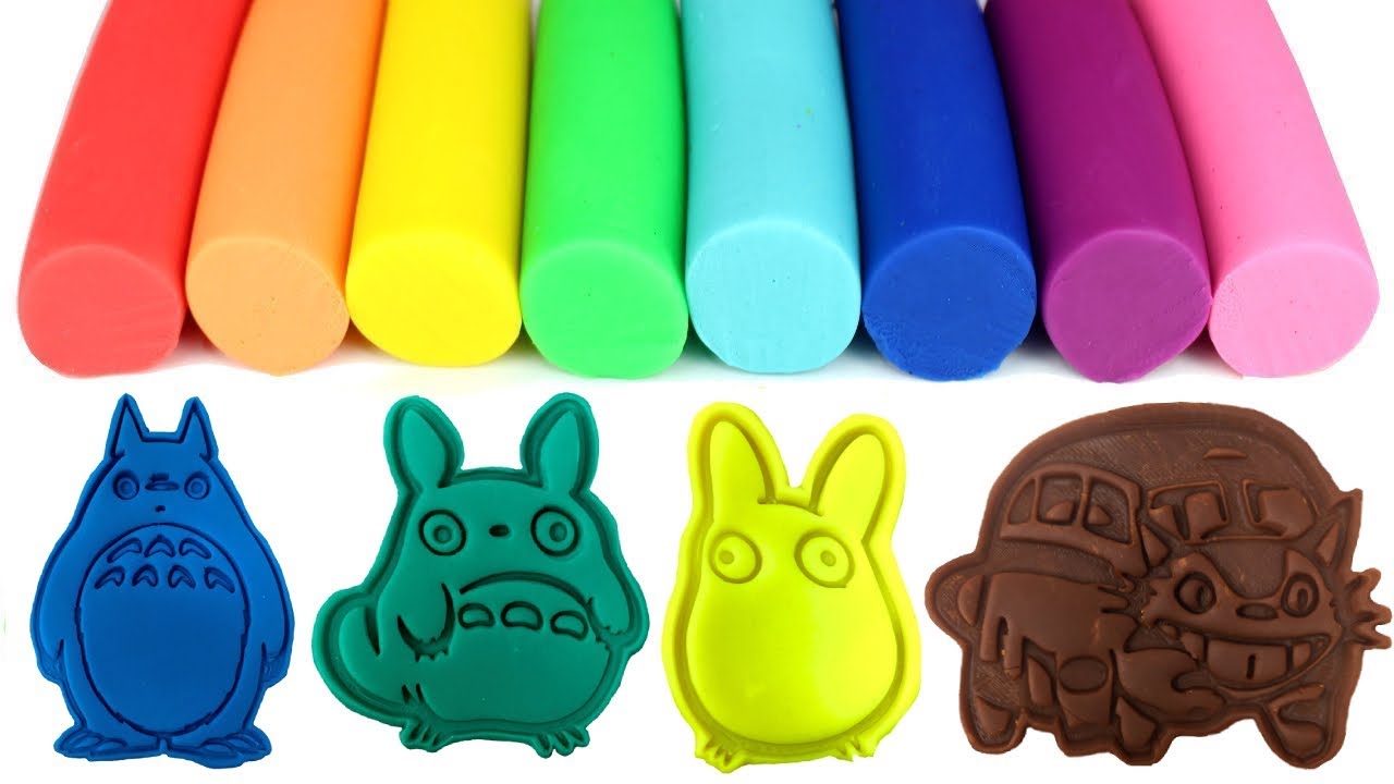 My Neighbor Totoro(となりのトトロ) Play-Doh Molds & Finger Toys Chu Totoro Chibi Totoro Catbus Learn Colors