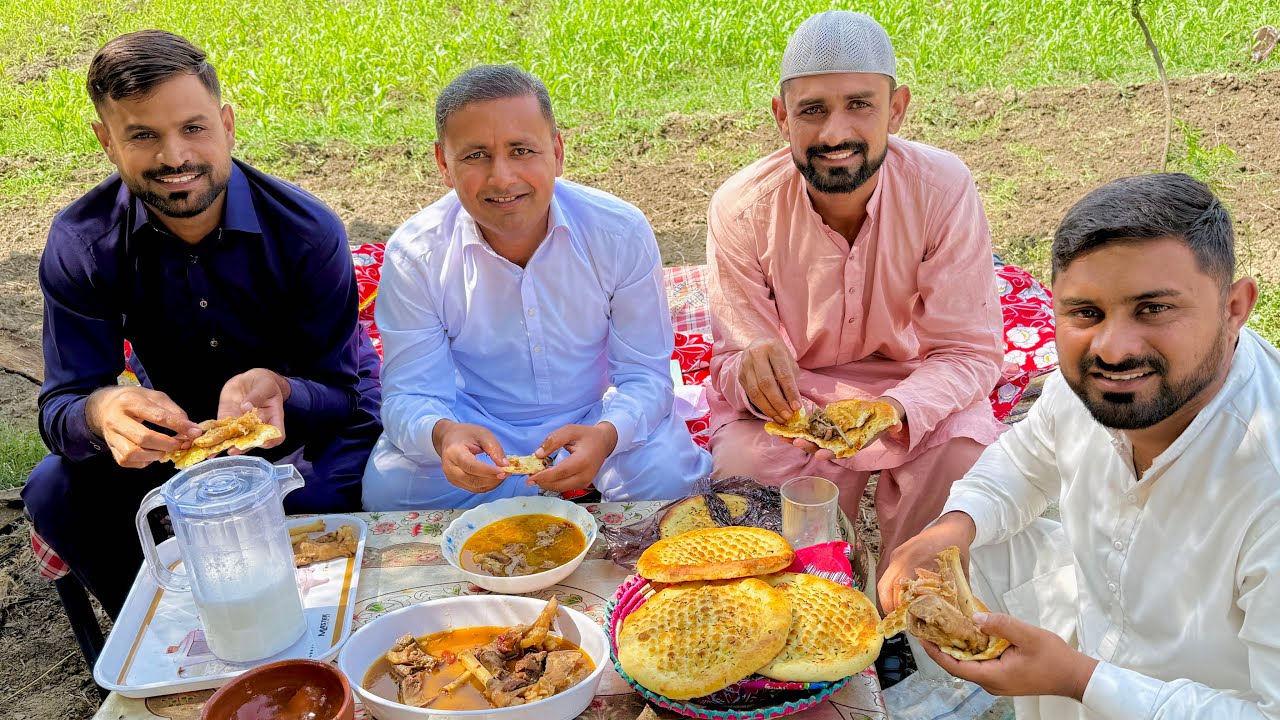 Mutton Paya Tandori roti Lasi |  Over night Cooked Mutton Paya | Best Breakfast Ever Mukkram Saleem