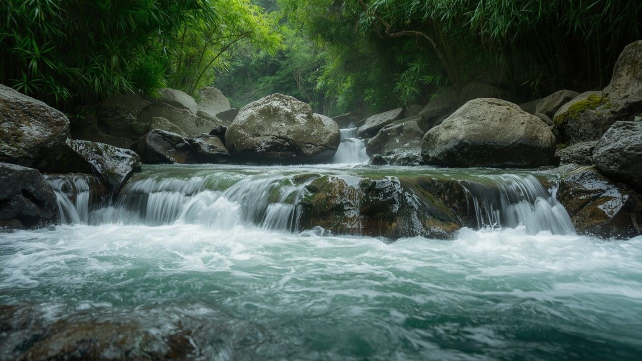 Relaxing River Sounds for Sleep | Tranquil Forest Water Stream 4K UHD