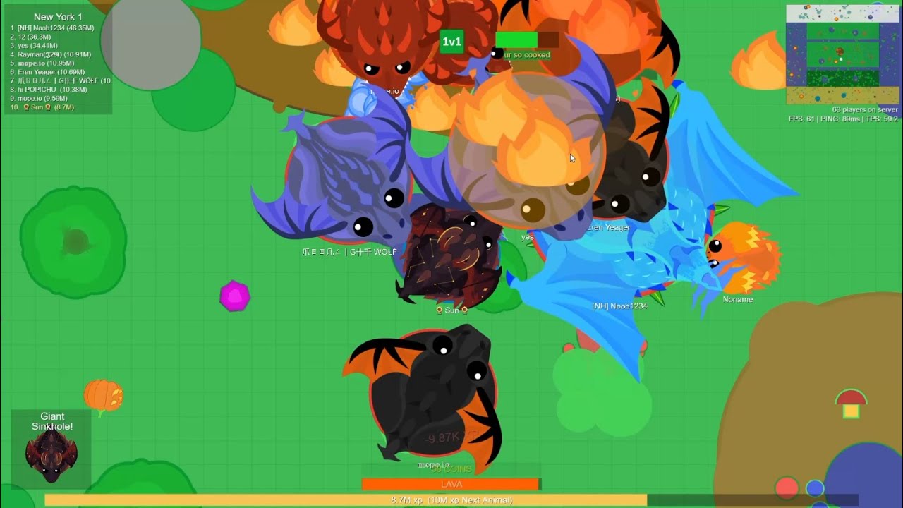The quickest KD death I've ever seen.  Mope.io