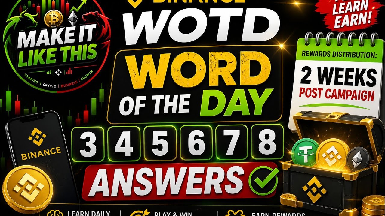 Binance WOTD Answers Today | Word of the Day 3,4,5,6,7,8 | Earn Rewards