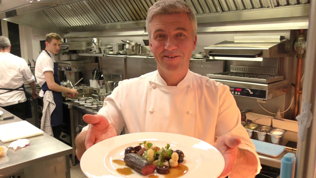 Wishart prepares a signature dish at his Restaurant Martin Wishart