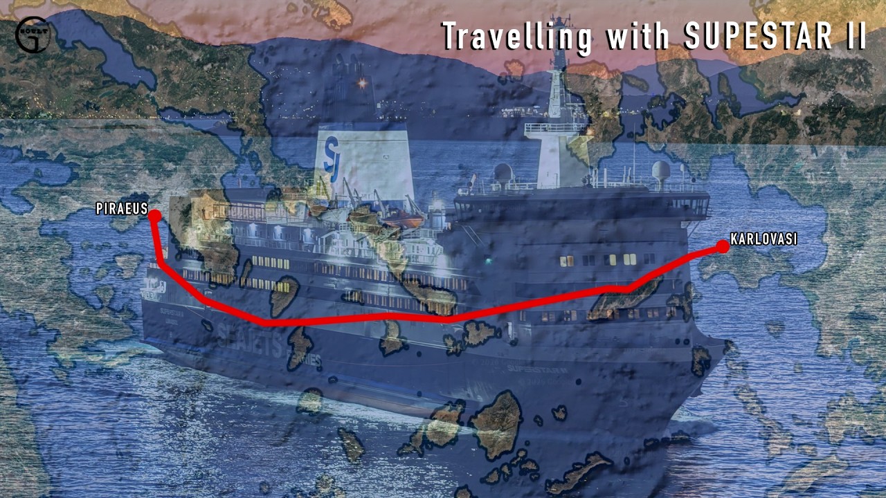 Travelling with SUPERSTAR II: From Piraeus to Karlovasi.