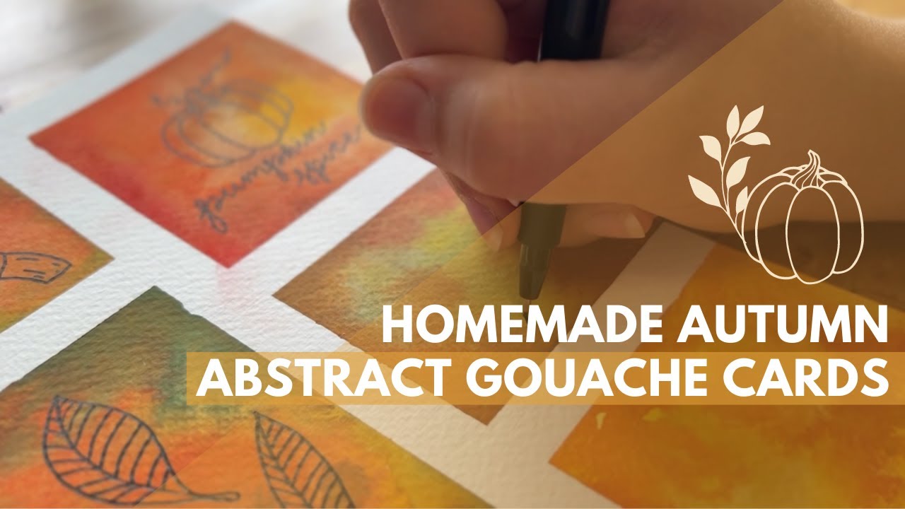 Easy Abstract Autumn Cards You Can Create With Gouache this Fall!