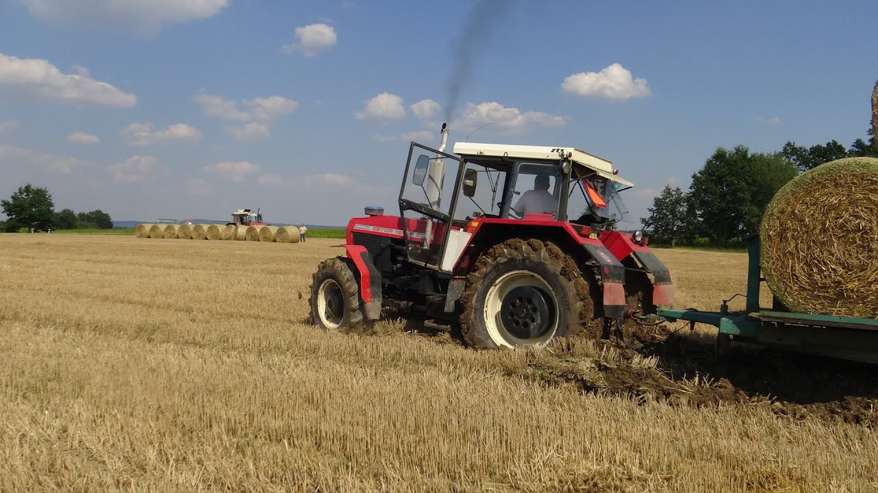 ŽNĚ  A  SLÁMA NA BLATECH --  TATRA 815 - ZETOR -- JOHN DEERE  --KRAMER -- JCB
