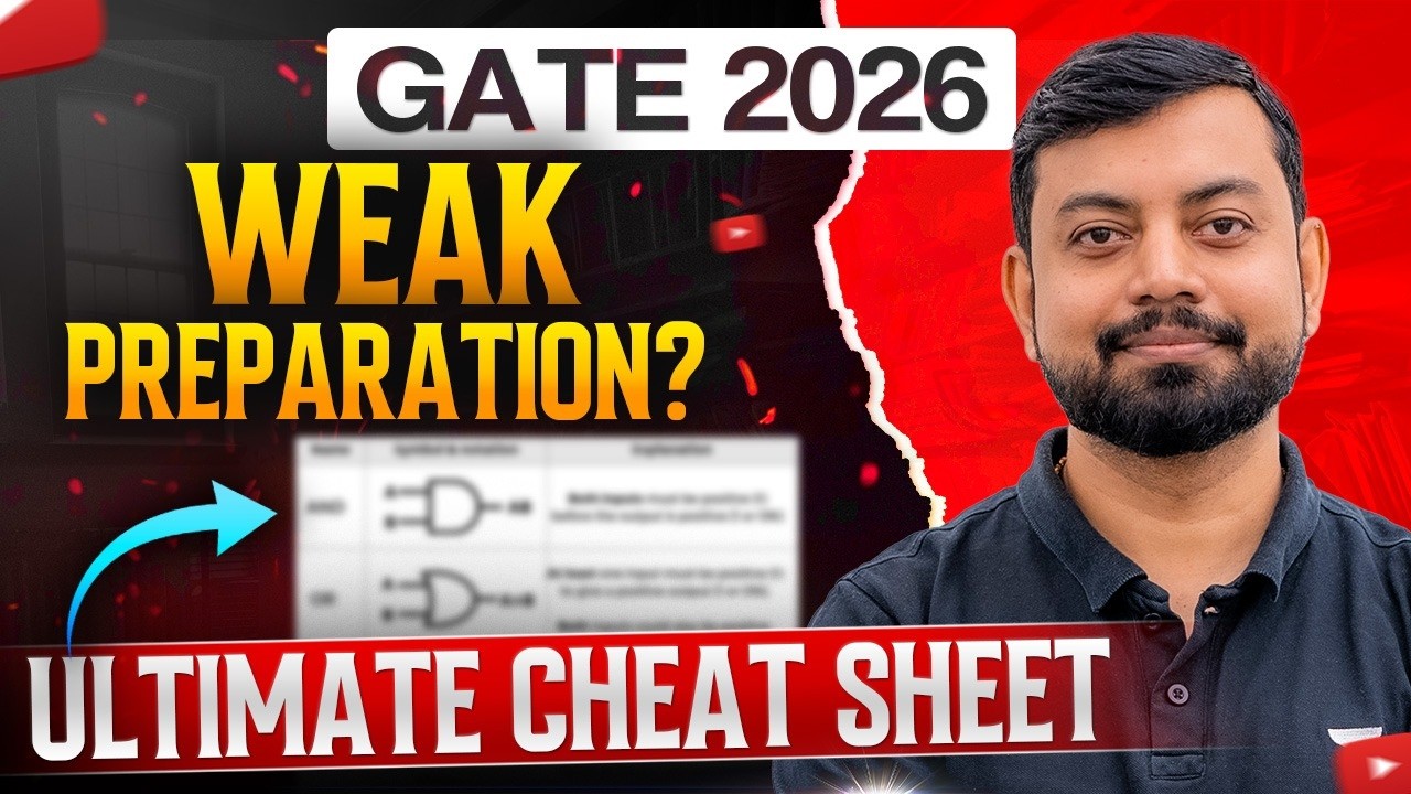 GATE 2026 | Weak Preparation ? 🤯 Ultimate Cheat Sheet to Score More | Shishir Das Sir | Unacademy