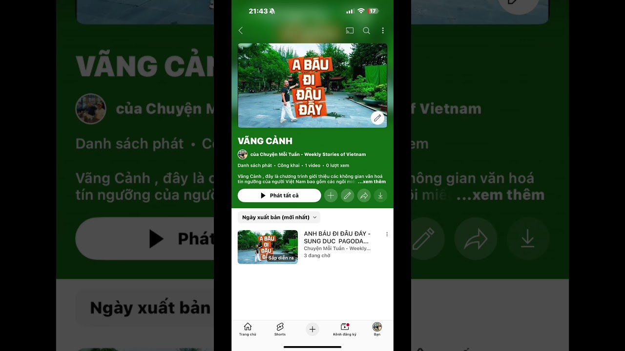 V&atilde;ng Cảnh - chương tr&igrave;nh mới của Chuyện Mỗi Tuần #doanvanbau #vangcanh #chuyenmoituan #ddxuantrung