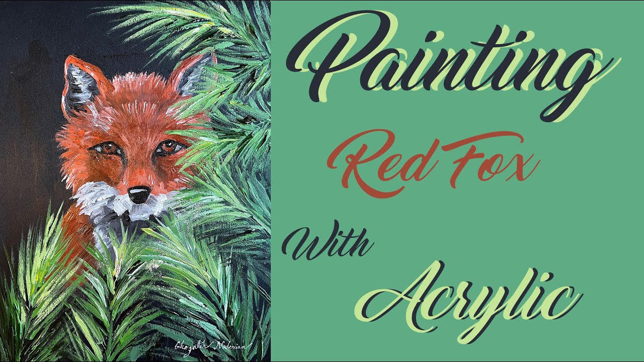 How to Painting Staring Red Fox with acrylic step by step