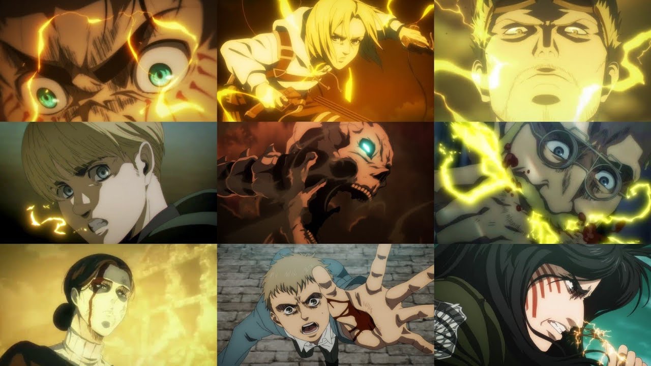 Todas las transformaciones de los titanes cambiantes en Attack on Titan