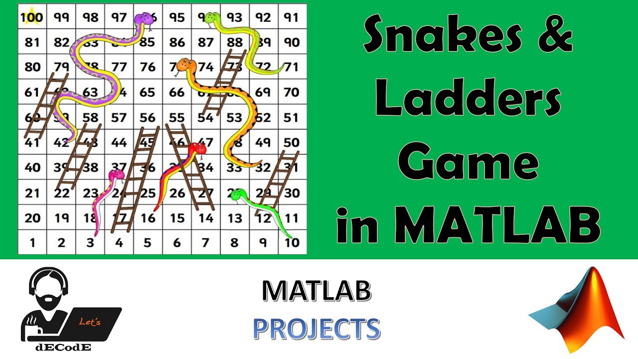Snake and Ladder Game using MATLAB GUI || let's dECodE || MATLAB GUI games ||