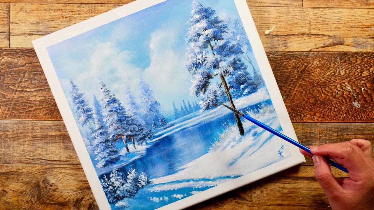 Easy Acrylic Painting Technique | Simple Landscape | Step by Step for Beginners | Time-Lapse