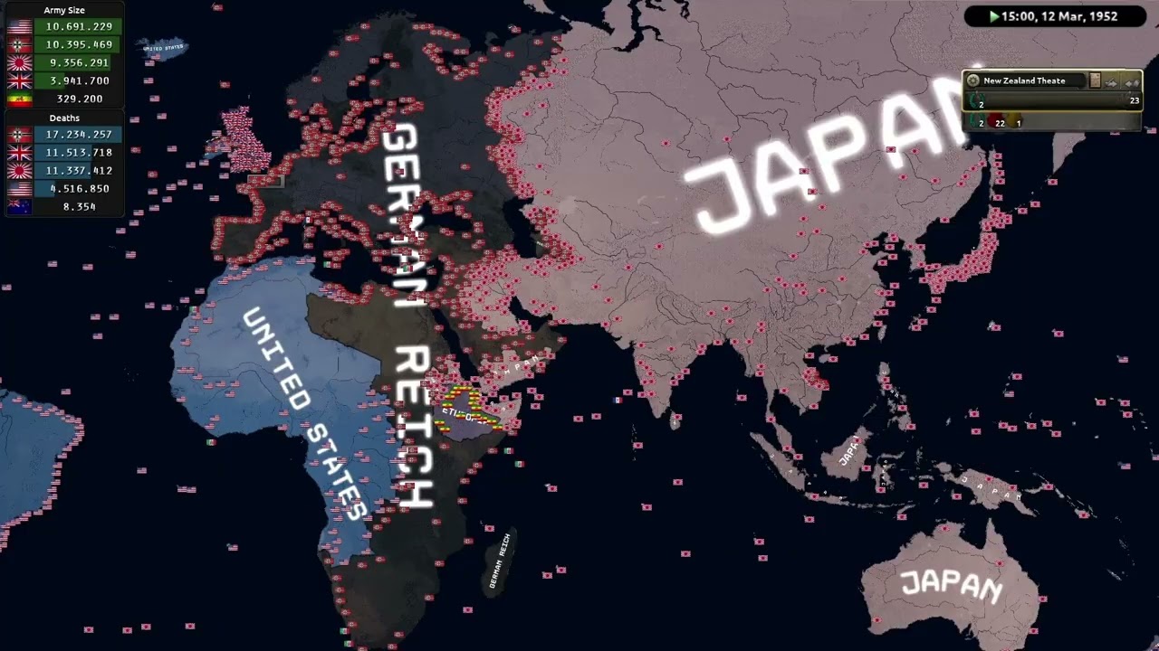 HOI4 AI Battle Royale | Over 100 Million Dead 24+ Hour Timelapse