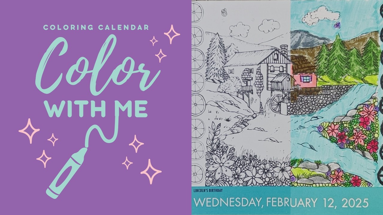 Daily Coloring Calendar 2025 | Color With Me [February 12] (Lo-fi)
