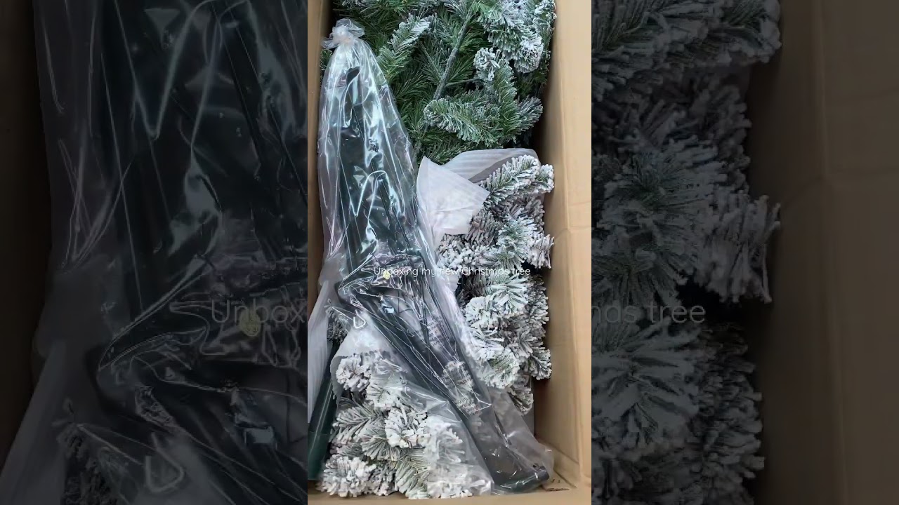 Flocked Christmas Tree Unboxing #luxuryunboxing #unboxing #christmastree #christmas2022 #christmas
