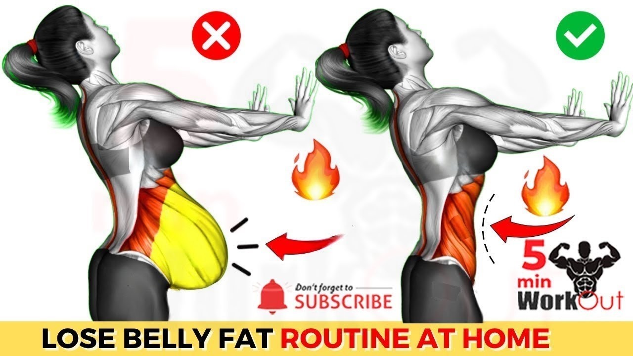 SHRINK STOMACH FAT 🔥 Upper & Lower Belly Fat Standing Workout For A Flat Abdomen
