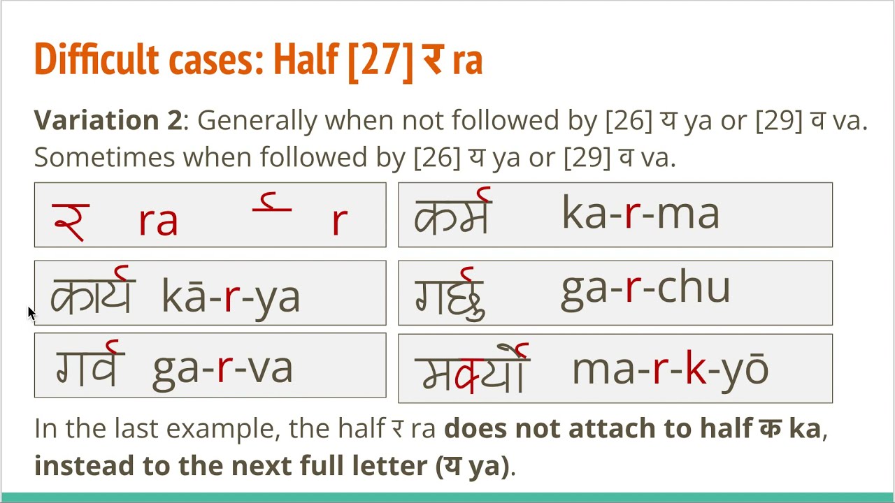 Nepali Half Letters 3 : Difficult Cases