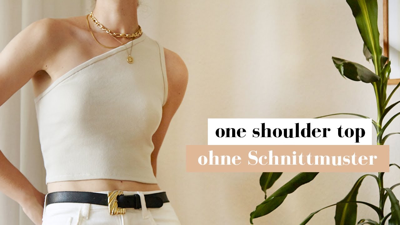 DIY | one shoulder crop top nähen | super easy & ohne Schnittmuster