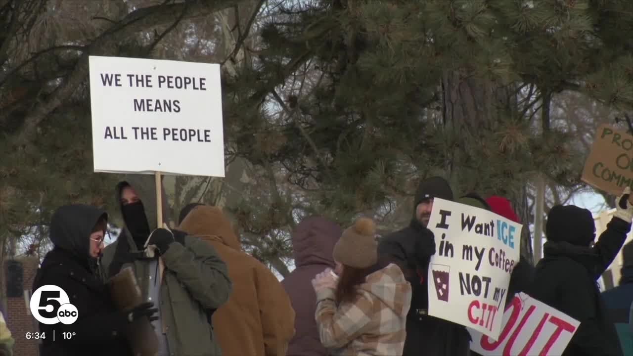 Hundreds gather for protest against ICE in Lorain