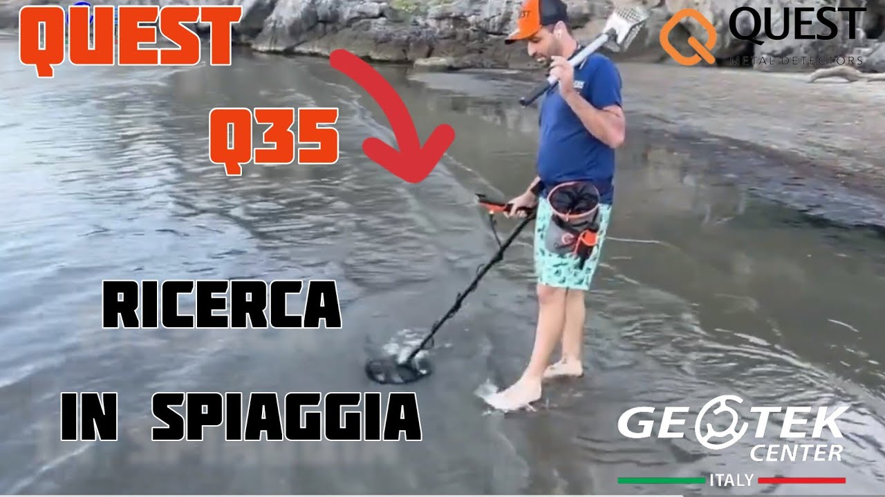 Metal Detector Quest Q35 in Ricerca in Spiaggia - Sabbia e Mare