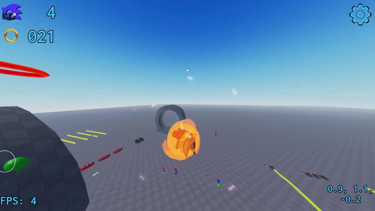 I testing sonic game on roblox