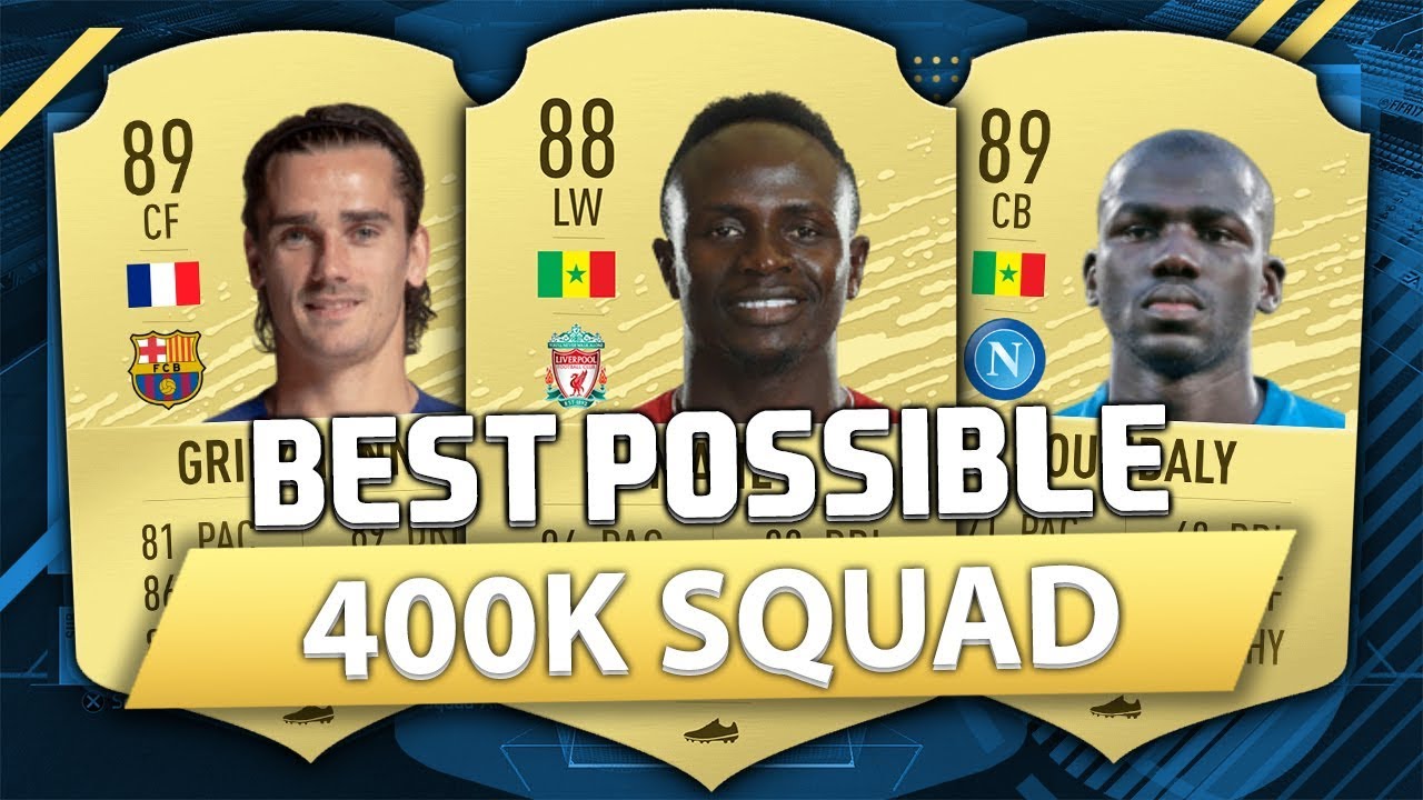 FIFA 20: BEST POSSIBLE 400K SQUAD BUILDER (INSANE 400K HYBRID)